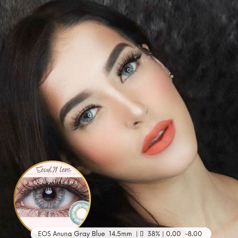 SOFTLENS EOS ANUNA GRAY BROWN BLUE  NORMAL MINUS s.d -8.00