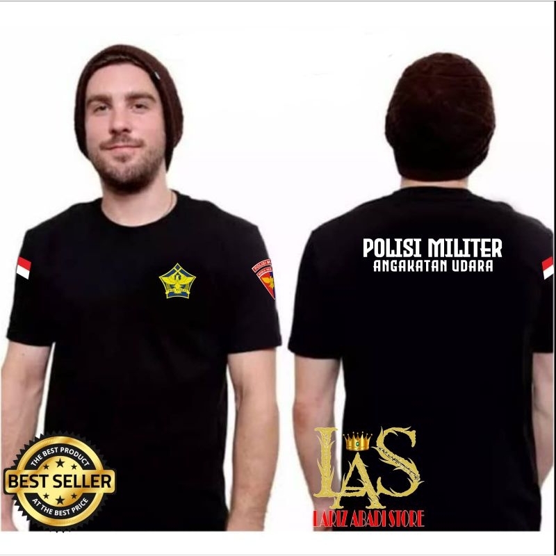 Kaos POMAU Lengan Pendek Kaos Polisi Militer Angkatan Udara Baju POMAU