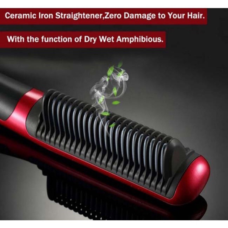 Catok rambut sisir sonar SN-801 hair straightener brush