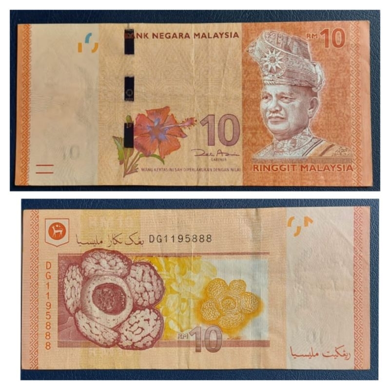 Uang Malaysia 10 Ringgit Original 100% Utuh Tidak ada yang sobek Renyah Bagus Utuh