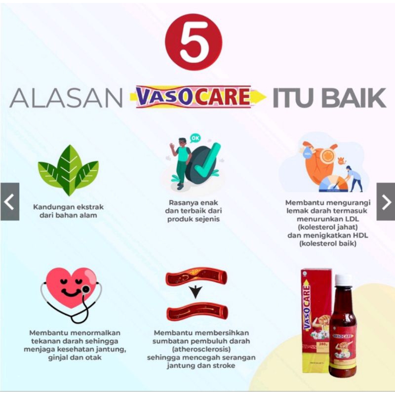 MJS VASOCARE 280 ml Obat Jantung Kolestrol Pembuluh darah Jus Herbal