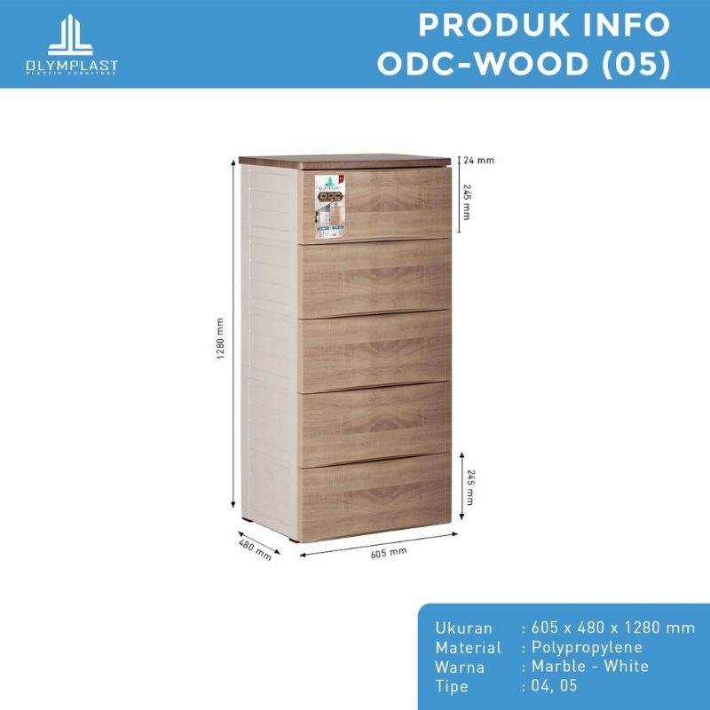 Olymplast/Lemari Plastik Olymplast ODC 05 WOOD Lemari Kabinet Cabinet Locker