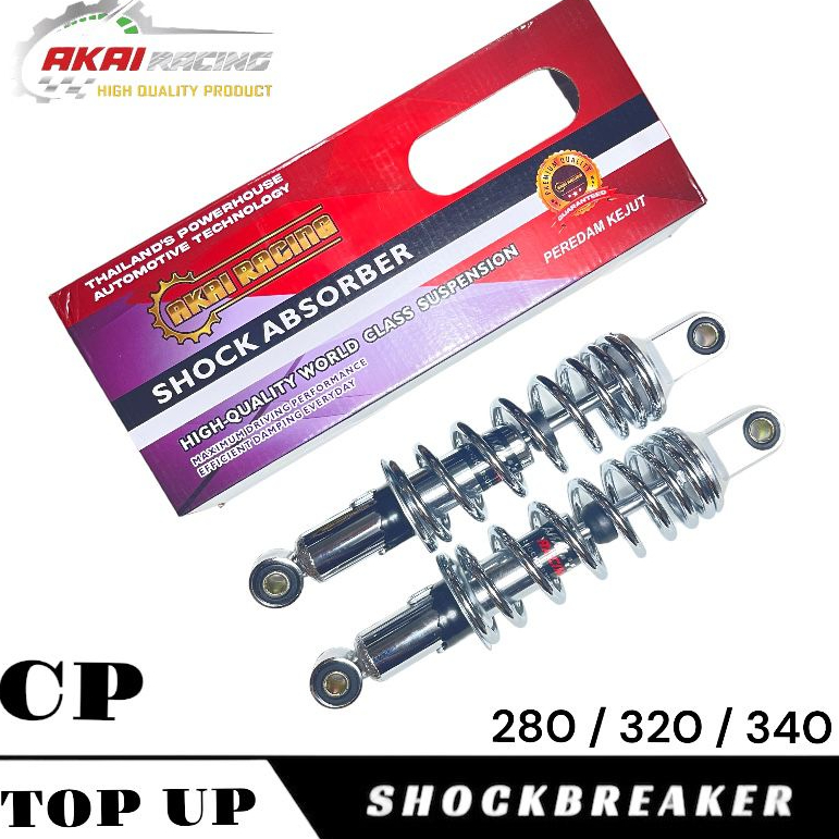 Shockbreaker/shock belakang akai top up motor bebek dan matic ukuran 280mm/320mm/340mm