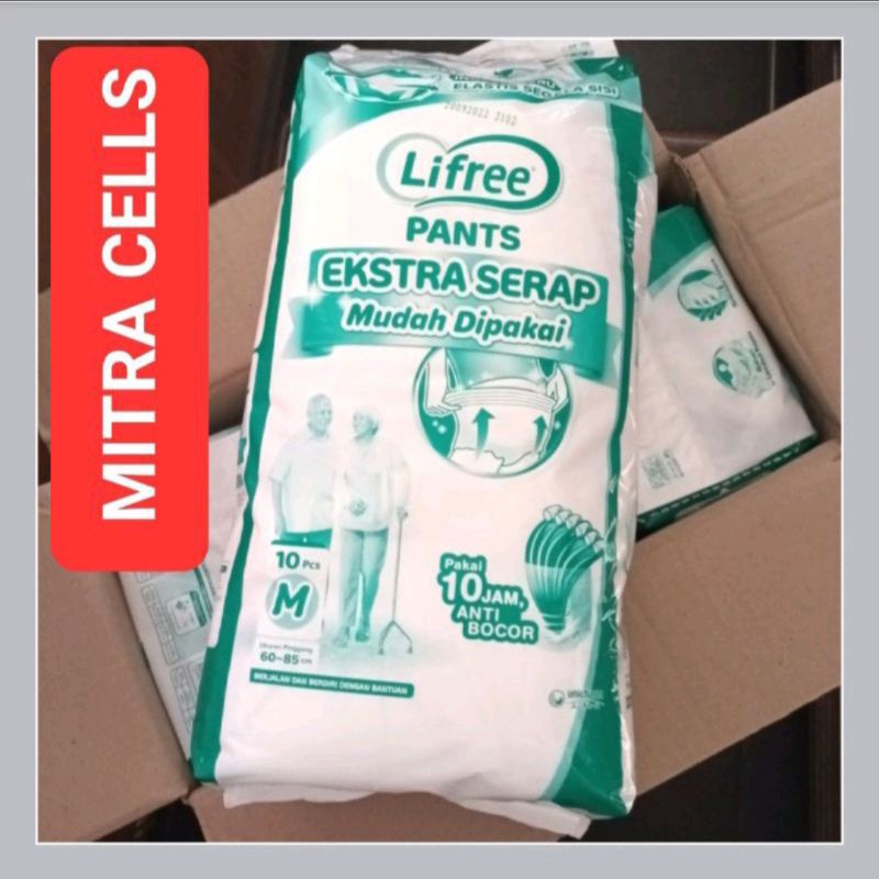 Lifree popok dewasa celana ekstra serap M / L / XL kemasan putih 1dus isi 3pack