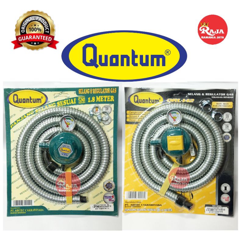 Paket Selang Regulator Kompor Gas Berkualitas Quantum QRL-032 &amp; QRL-142 SNI