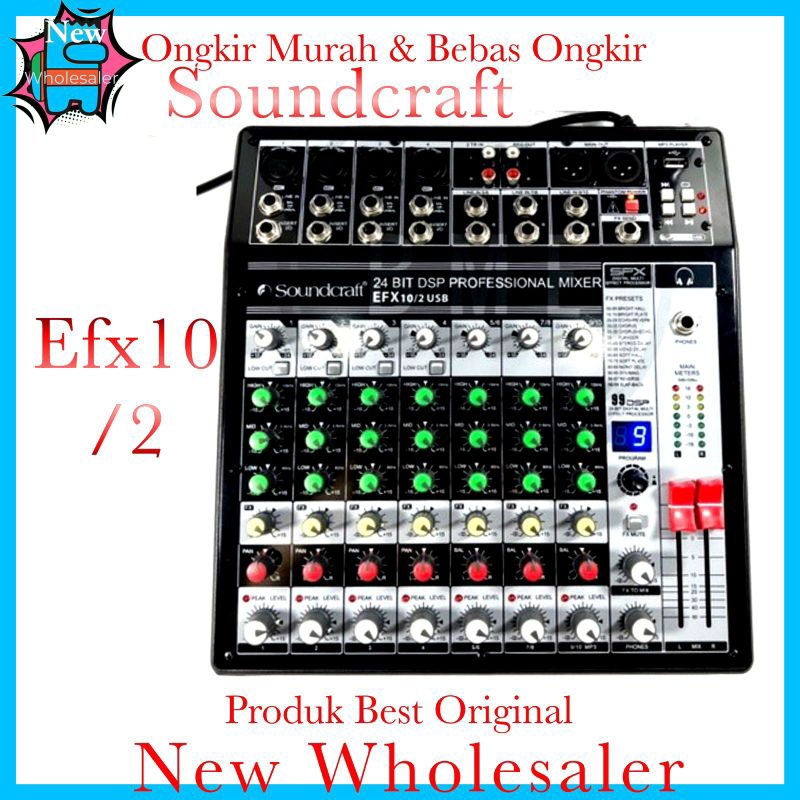 Mixer soundcraft Efx10/2 audio 10 channel Efx 10 dan 2 stereo dsp 99 usb player