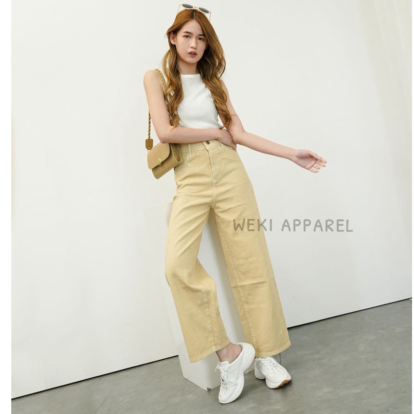 Weki  Kulot Highwaist Jeans Cream