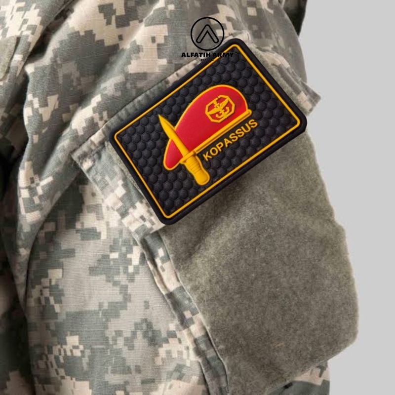 ALFATIH ARMY Patch Rubber Kopassus Baret Keren Aksesories Baju Jaket Tas