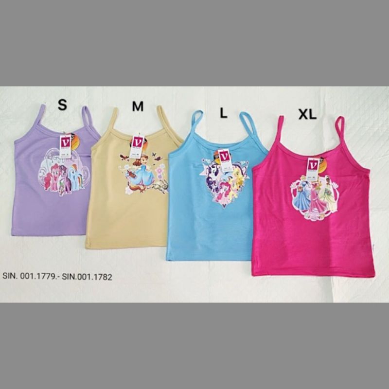 Singlet anak perempuan umur 4 - 15 tahun isi 3pcs | Kaos dalem anak cewek streat | Tang top anak cewek