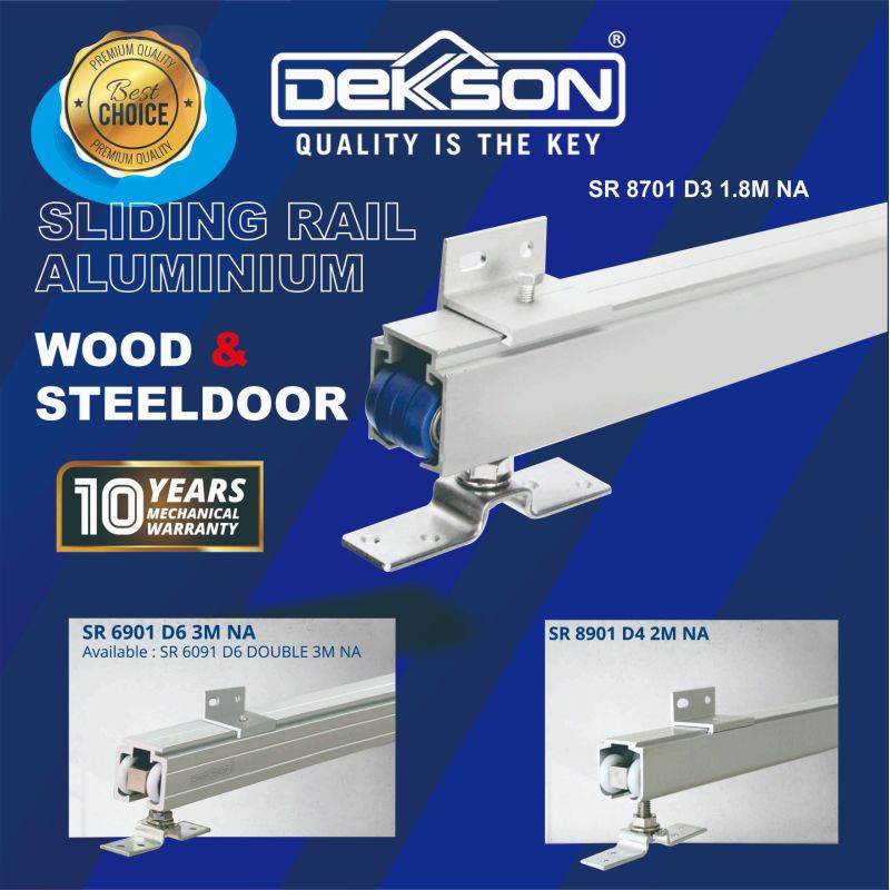 Rel Pintu Geser Gantung/Rail Sliding Door Dekkson D3 Aluminium panjang  1.8meter