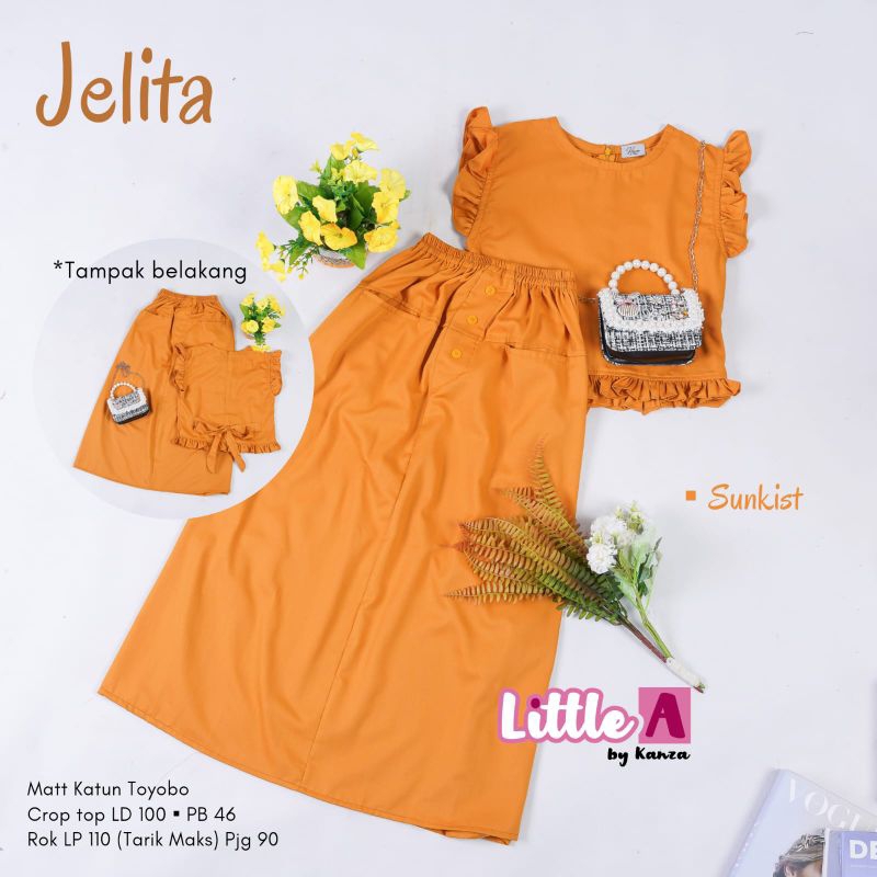 [Dheesty Fashion] Setelan Anak Perempuan JELITA Kids Anak Remaja Little A by Kanza Bahan Toboyo
