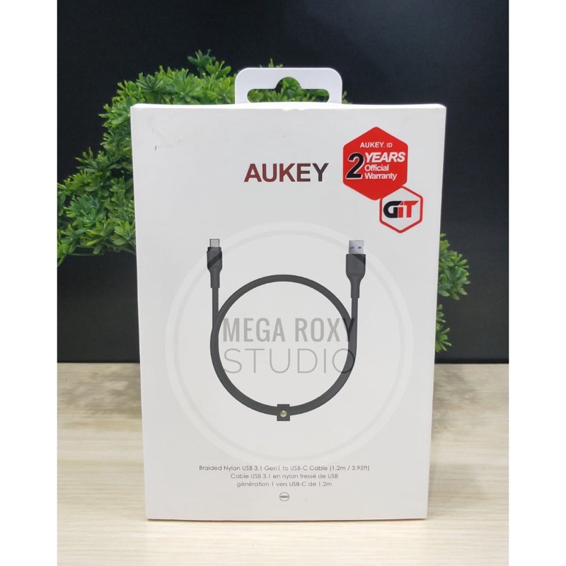 Kabel Charger Type C Aukey CB-AC1 1.2M Braided Black - 500279 Terbuat dari bahan braided nylon dengan kualitas tinggi Mengisi daya 4x lebih cepat Pastikan perangkat anda support USB type C BY SEN