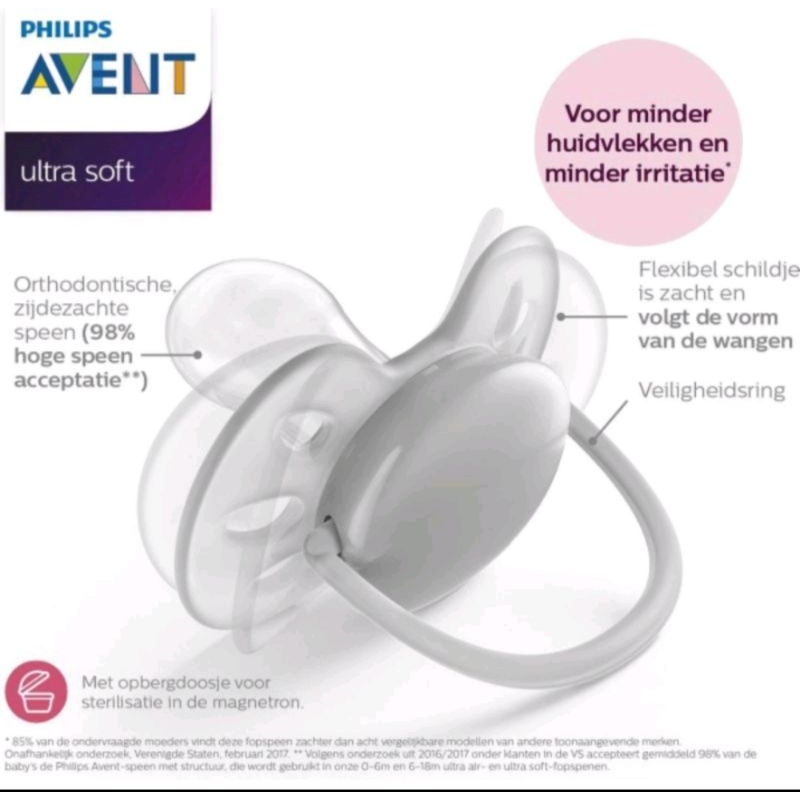 Philips Avent Pacifier Empeng Bayi Philips Avent Dengan Case 0-6 bulan 6-18 bulan Newborn baby soother  Isi 1 / Empeng Bayi Avent