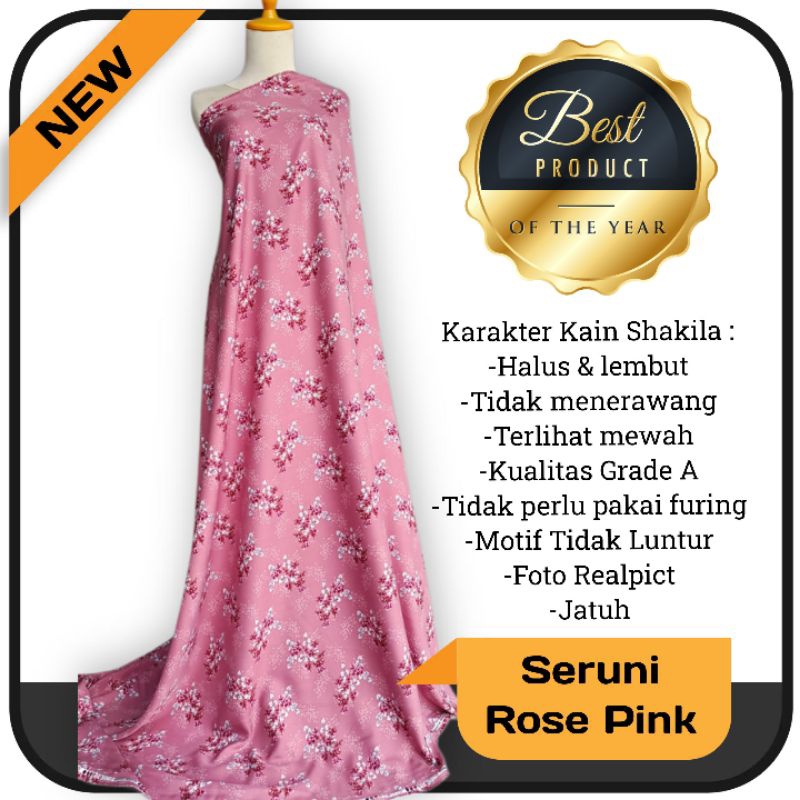 Kain Shakila Premium motif Seruni harga persetengah meter