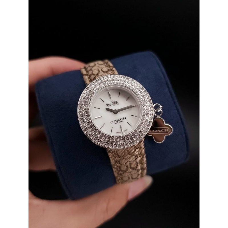 Jam Tangan Wanita Merk Coach New York Quartz Leathers