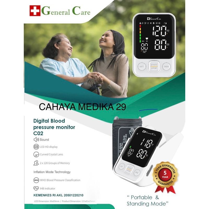 Tensimeter Digital General Care C02/Tensi digital suara dan adaptor