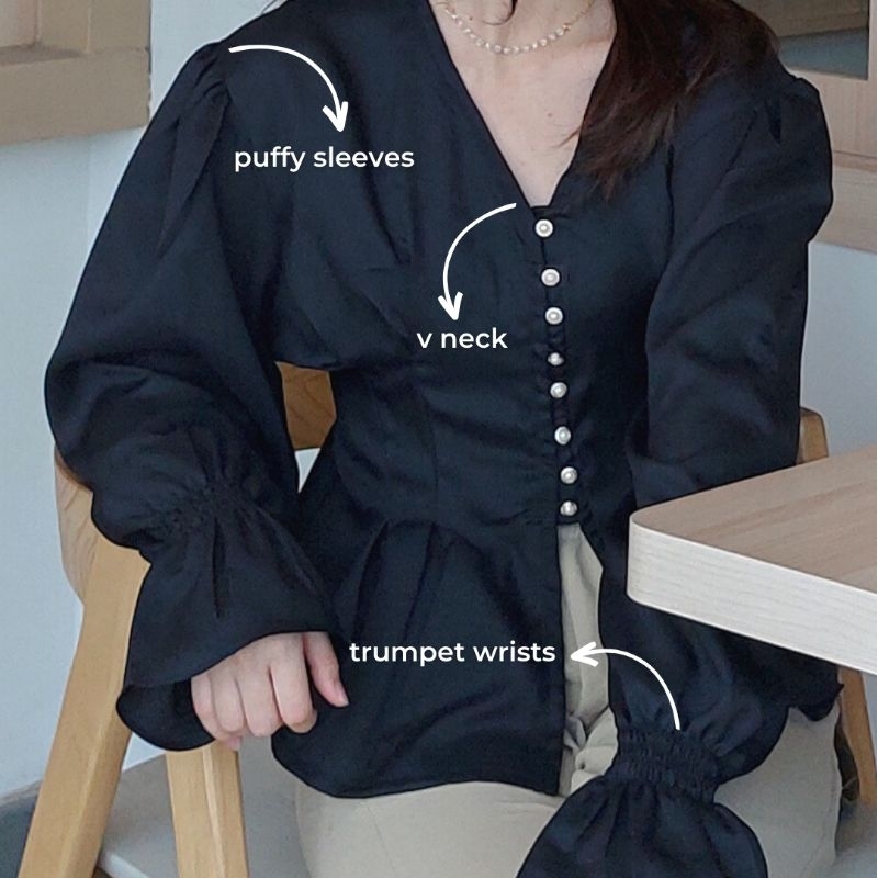 Terbaru Bora Top / Blouse Wanita Korea / Atasan Kantor Wanita Kasual / Blouse Elegan Korea / Blouse