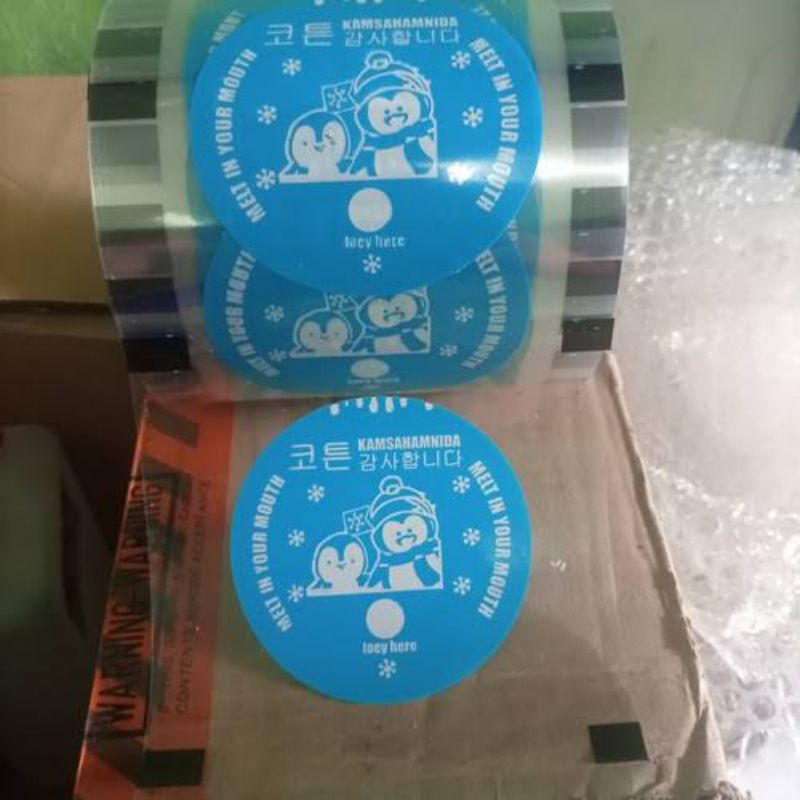 Sealer cup 2 warna Logo custom Plastik Sealer untuk gelas cup