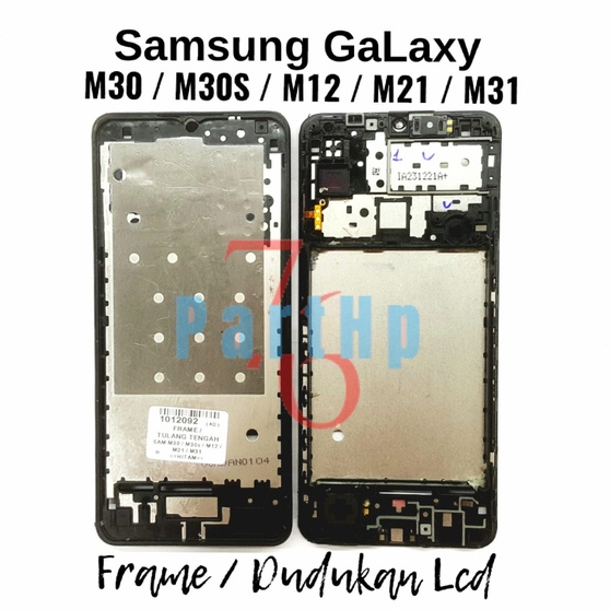 Middle Frame Dudukan Lcd &amp; Mesin Samsung Galaxy M30 - M30S - M12 - M21 - Hitam