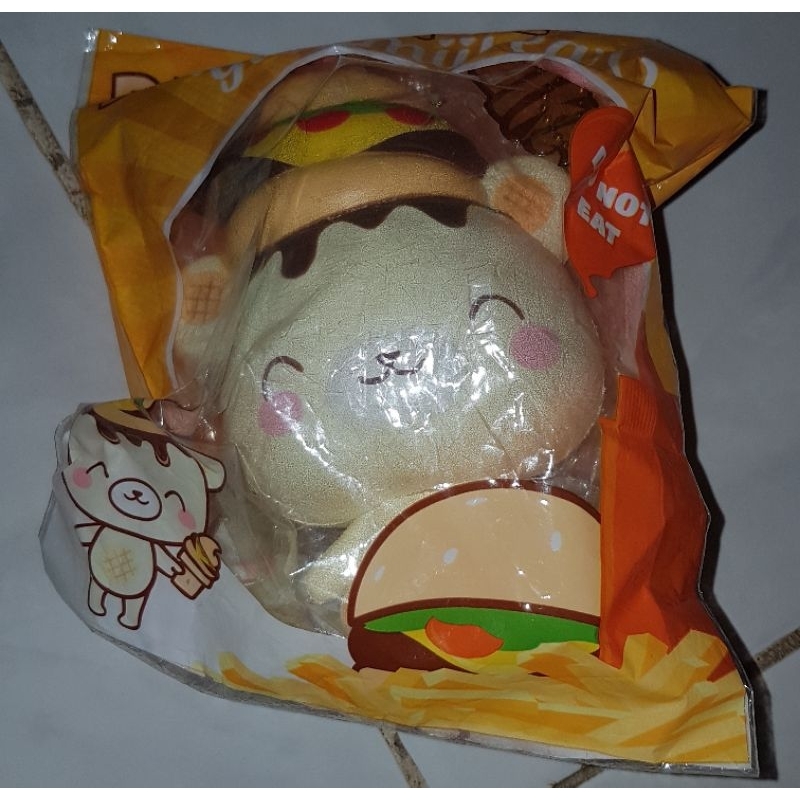 ( RARE SQUISHY ) yummiibear burger maskot squishy