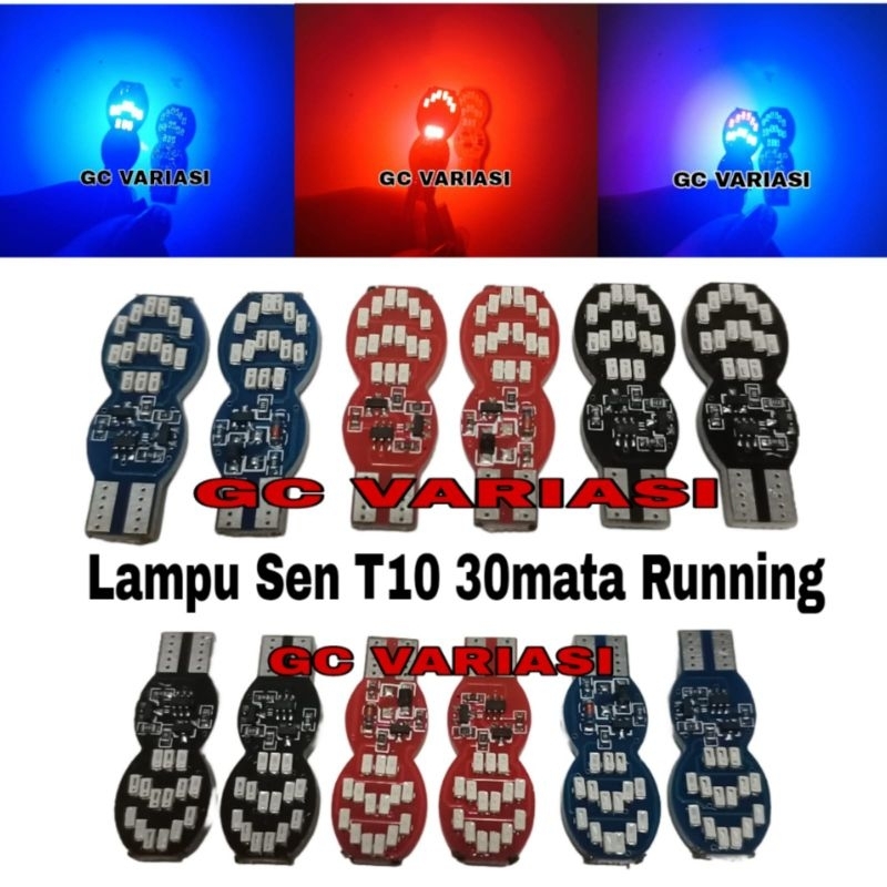 Lampu Sen Motor Sen T10 Senja Led 30mata Running/Lampu Sein Senja T10 30mata Kedip Running/Lampu Sen