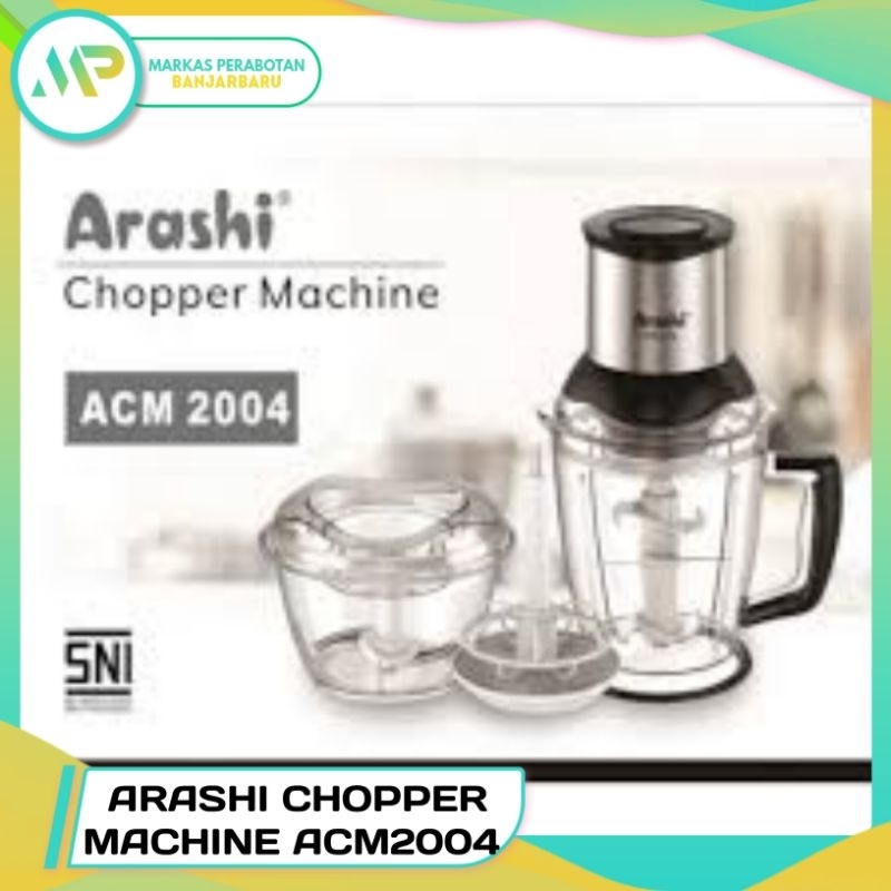 Blender Arashi Chopper Machine ACM 2004 / Blender Chopper Arashi 2 Liter / Penggiling Bumbu & Daging