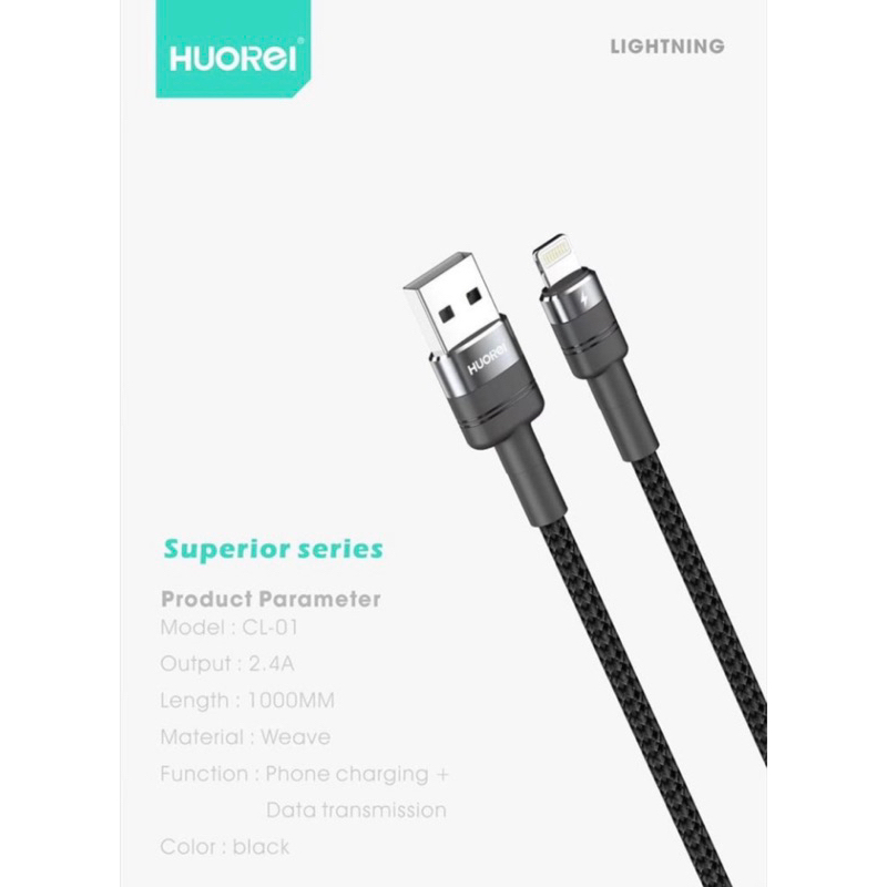 HOUREI Kabel Data Superior-01 1M 2.4a Fast Charging - Kabel Data HOUREI Superior fast charging