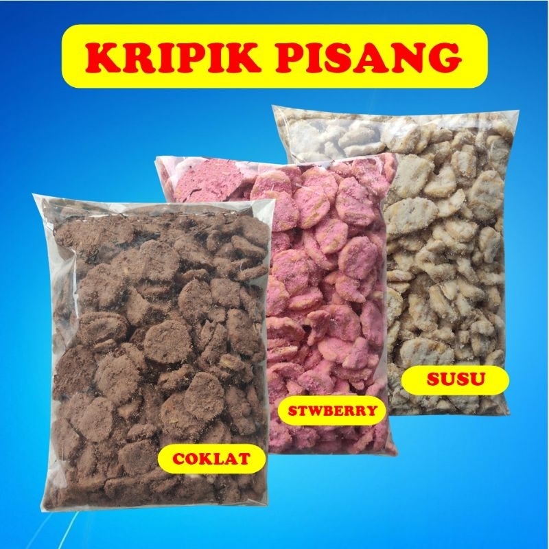 

KERIPIK PISANG LAMPUNG 250 GRAM, ANEKA RASA COKLAT, STRAWBERRY DAN SUSU