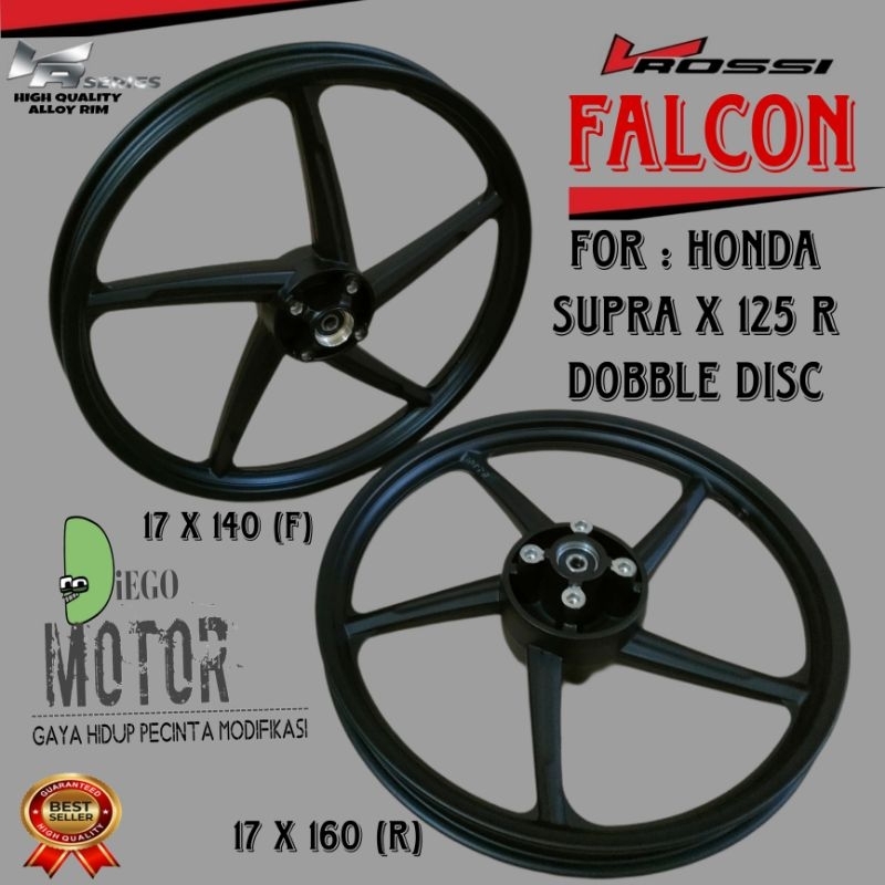 velg Supra X 125 R Dobble Disc Set Depan Belakang/velg racing vrossi Falcon supra x125r dobble disc