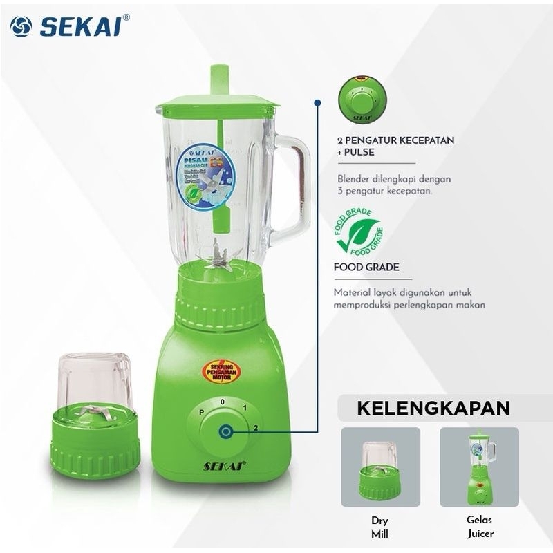 Blender Sekai BL 751 GL 2in1 Juice dan Bumbu Kering Food Grade