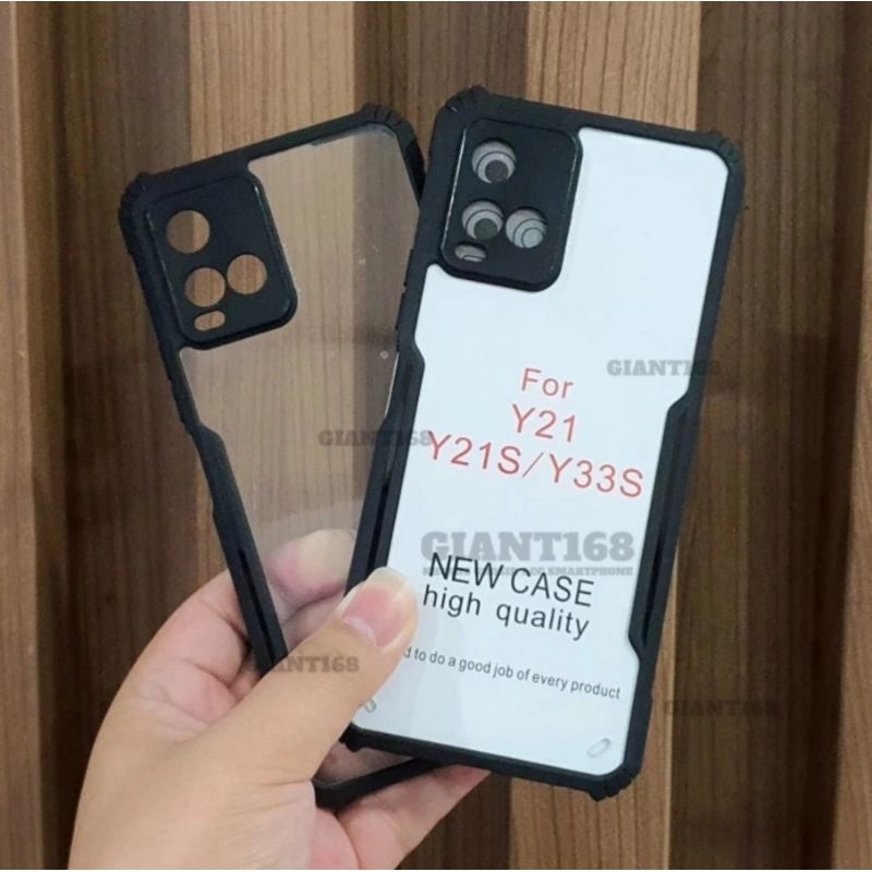 Case Vivo Y75 5G / Y51 / Y21 2021 / Y21s / Y33s / Y02 / Y02s / Y16 /  Y22 2022 Y22s / T1 Pro 5G / V25 pro 5G 4G Casing Bumper Fusion Anti Crack Xundd Acrylic Armor Clear Shockproof