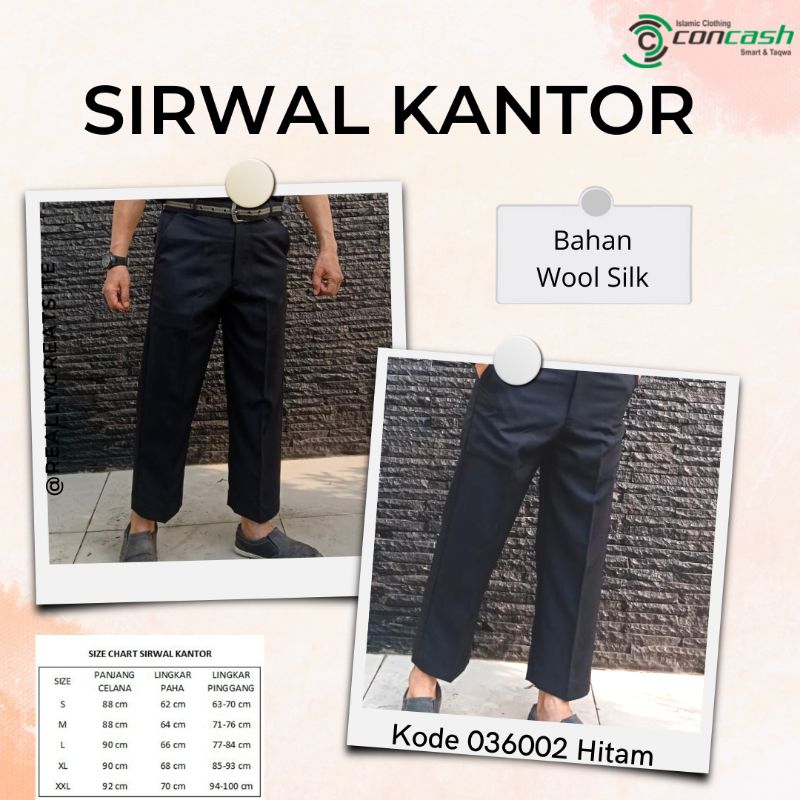 Sirwal - sirwal kantor - celana kerja sirwal kantor - celana sirwal - Hitam