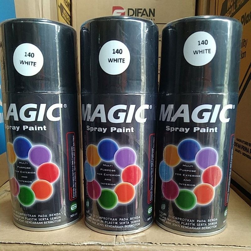 pilok pilox magic spray paint magic white 140 300cc putih susu putih mengkilap putih glossy