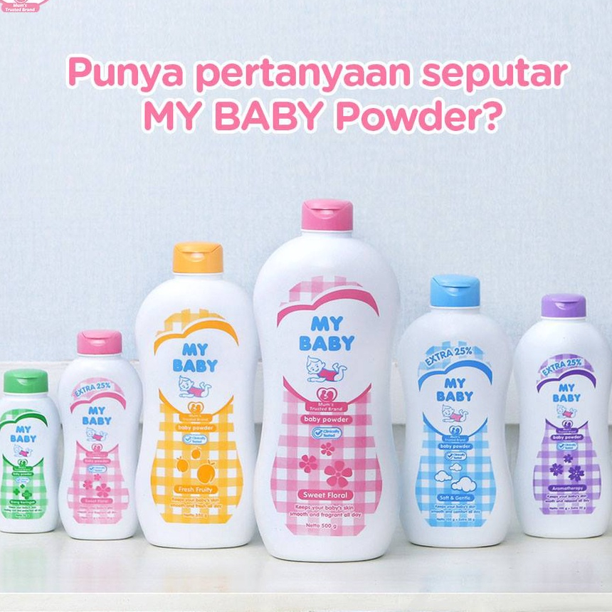 My Baby Powder Bedak Bayi 50g | 100g+25g | 150g+38g | 235+59g |  335+84g  |  MyBaby