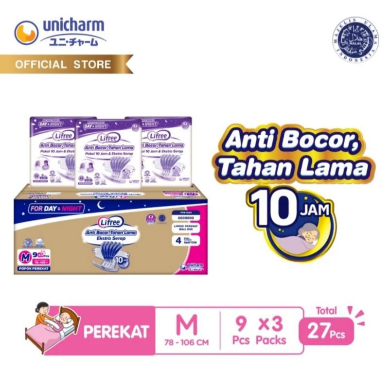 Lifree perekat M9 / L8 / XL7 / Lifree perekat M 9/L 8/XL 7 1dus isi 3pack