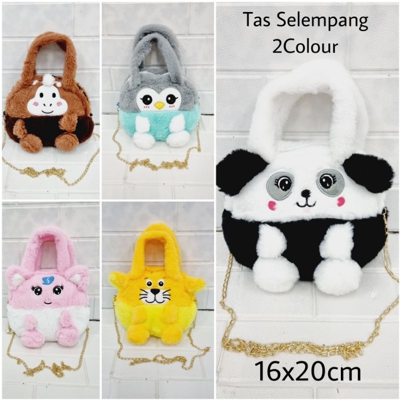 Tas Jinjing Selempang Anak / Kid's Sling Hand Bag, PANDA PENGUIN TIGER UNICORN MONKEY