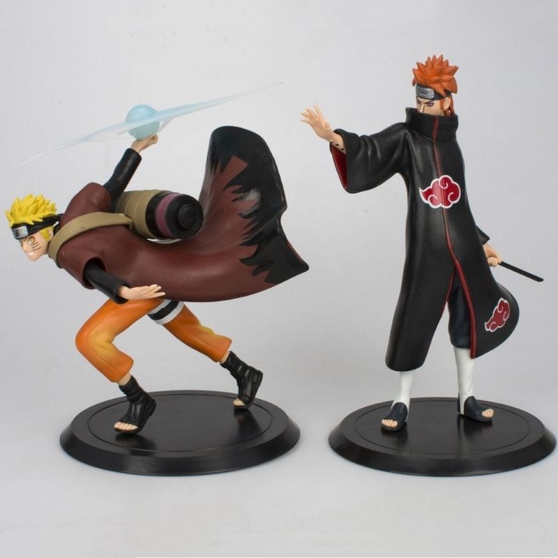 ACTION FIGURE NARUTO x PAIN AKATSUKI SET ISI 2 PCS - MINIATUR PAJANGAN KARAKTER ANIME MAINAN