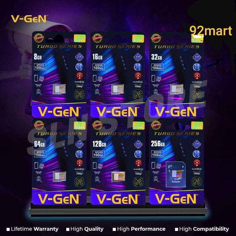 Memori Micro SD V-Gen 64 GB Memory Card 64gb Class 10 Turbo Vgen Original Mmc Sdhc Tf Non Adaptor