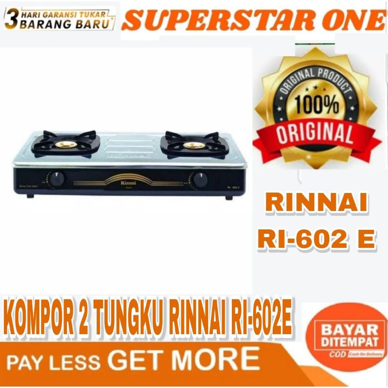 Rinnai Kompor gas 2 tungku RI-602E Rinnai RI 602E