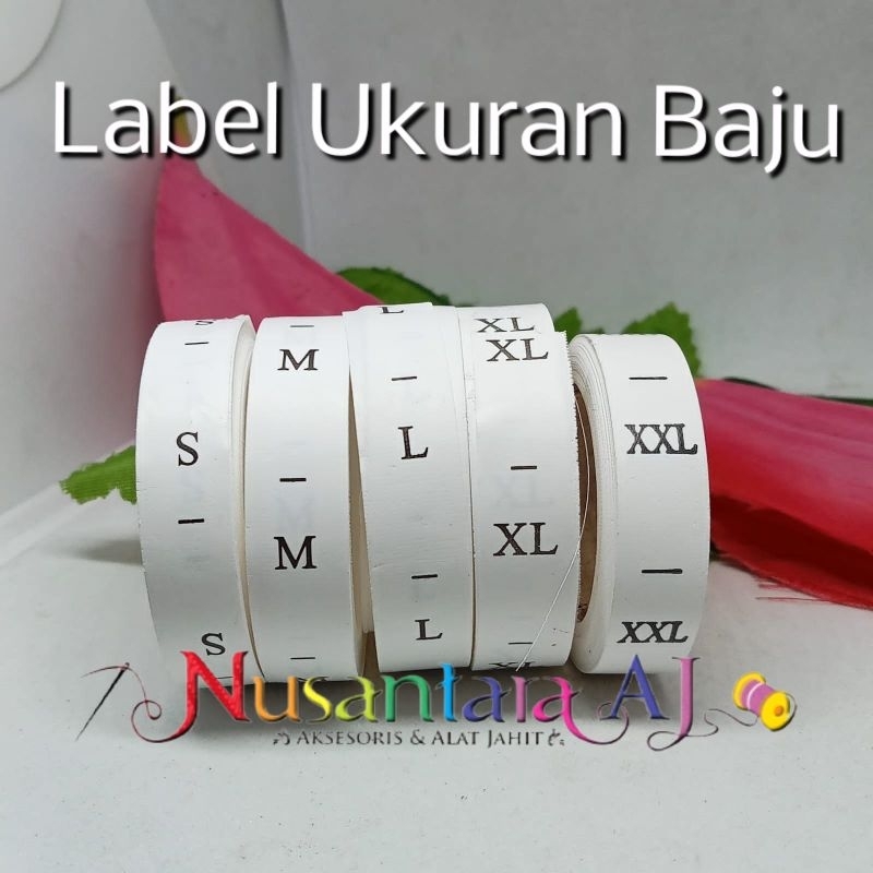 Label Baju / Label ukuran baju per roll