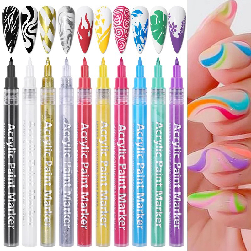 Nail Painting Pen Acrylic Pen Maker Nail Art Polish Paint Drawing Pen