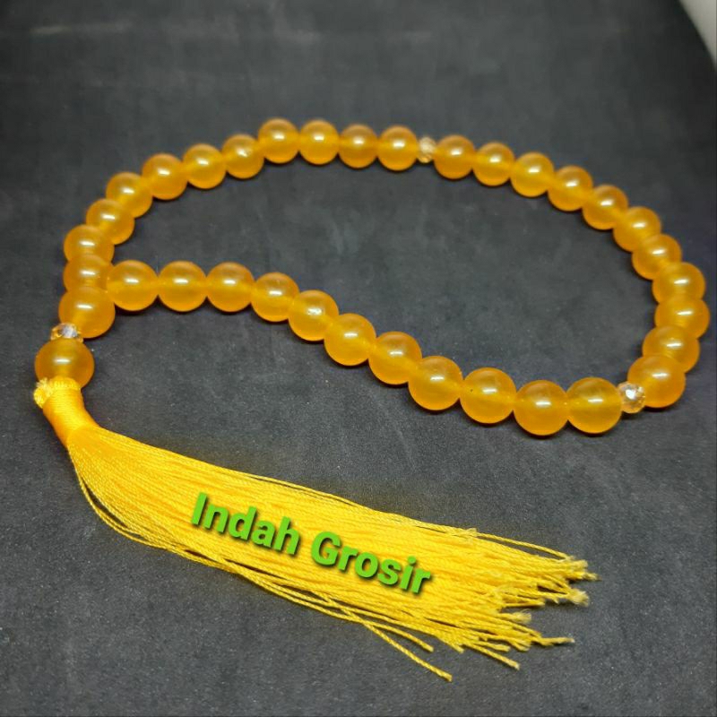 Tasbih batu giok kuning 10mm 33butir natural