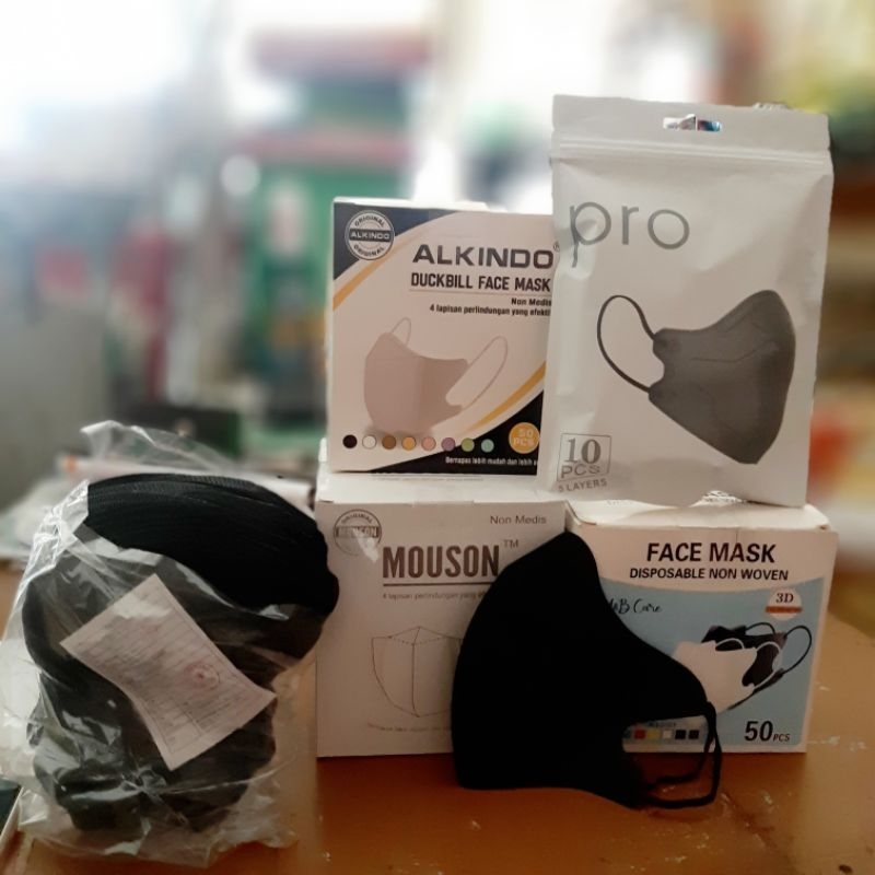 Masker Duckbill Protective Face Mask Original Alkindo Mouson Pro Non Medis 4 Lapisan 5 Layers Isi 50