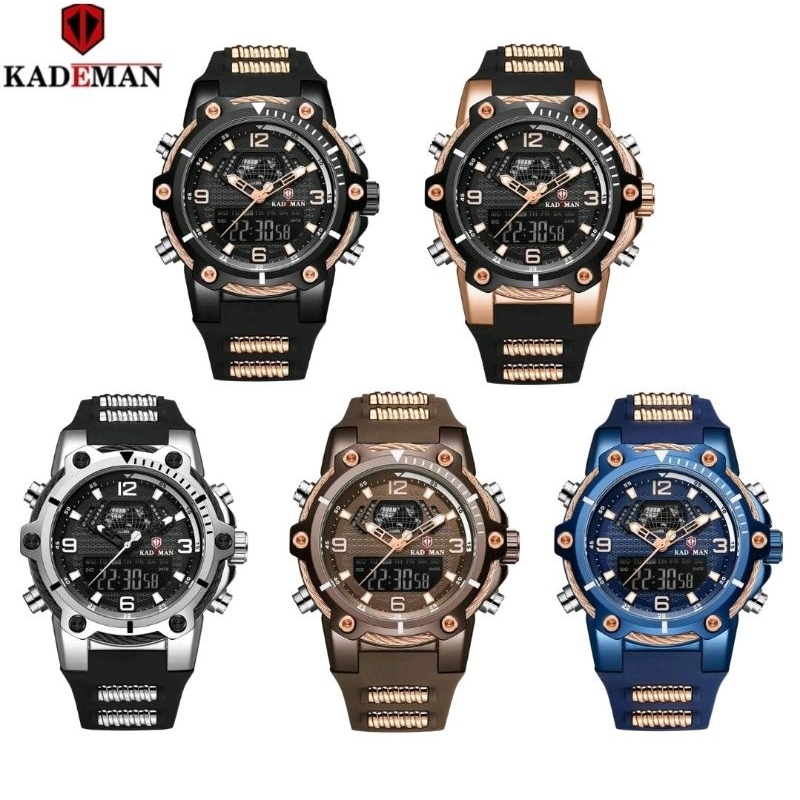 JAM TANGAN KADEMAN PRIA DIGITAL ANALOG RUBBER