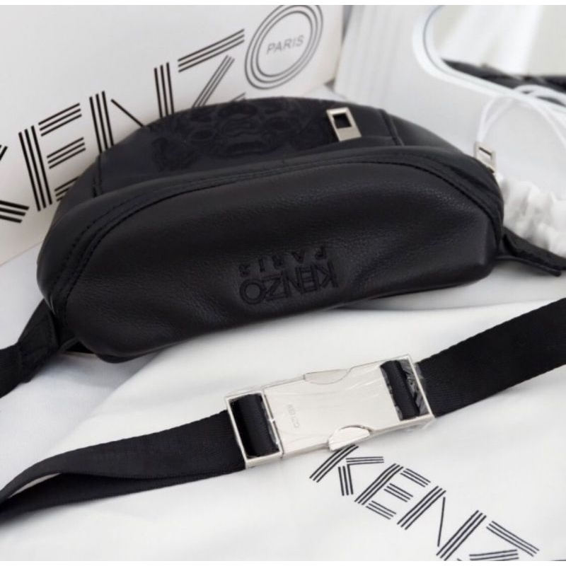 Kenzo Tiger Bumbag In Full Black - ORIGINAL 100%