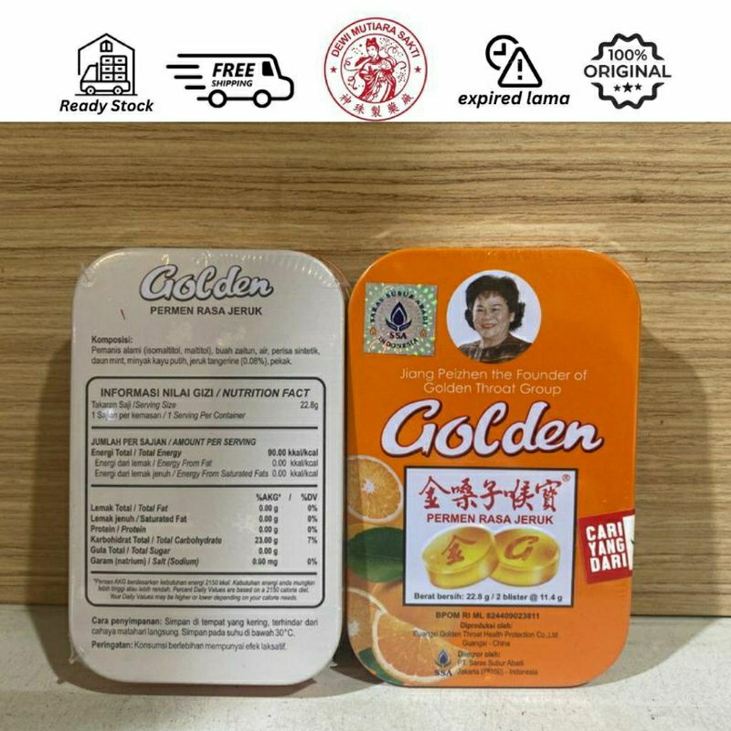 

Permen Golden Rasa GINSENG & JERUK golden throat permen tenggorokan