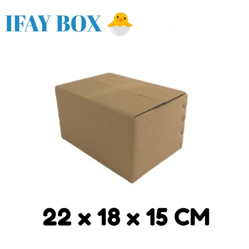

Kardus box ukuran 22x18x15 cm single wall polos