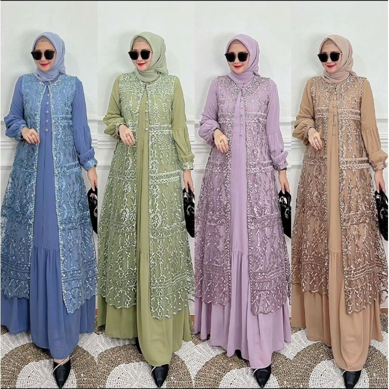Gamis Bella Dress 2in1 ori Deyura