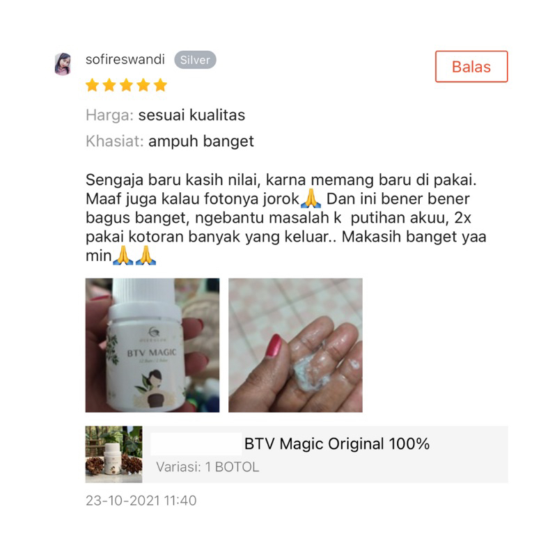 BTV MAGIC Perapat miss v vagina permanen agar kembali perawan pengencang rapet obat keputihan perapet miss mis v kewanitaan pelancar haid yg paling ampuh