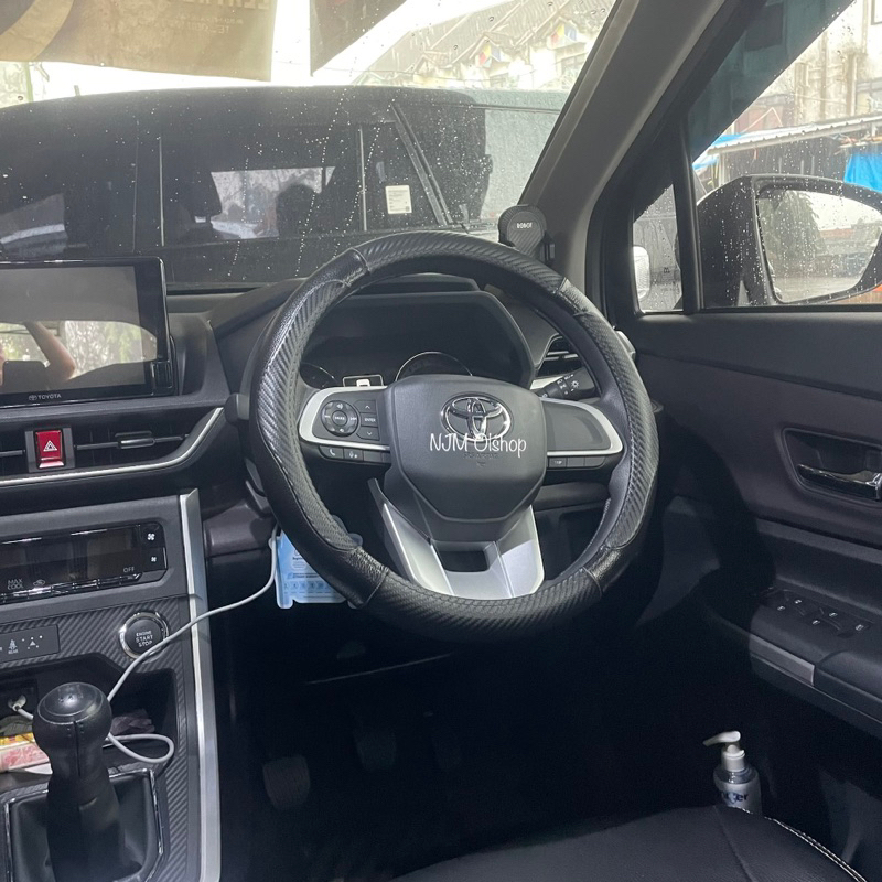 NEW ARRIVAL!!! Sarung Stir / Cover Stir Mobil asli MBTech mix Hitam Karbon - Universal